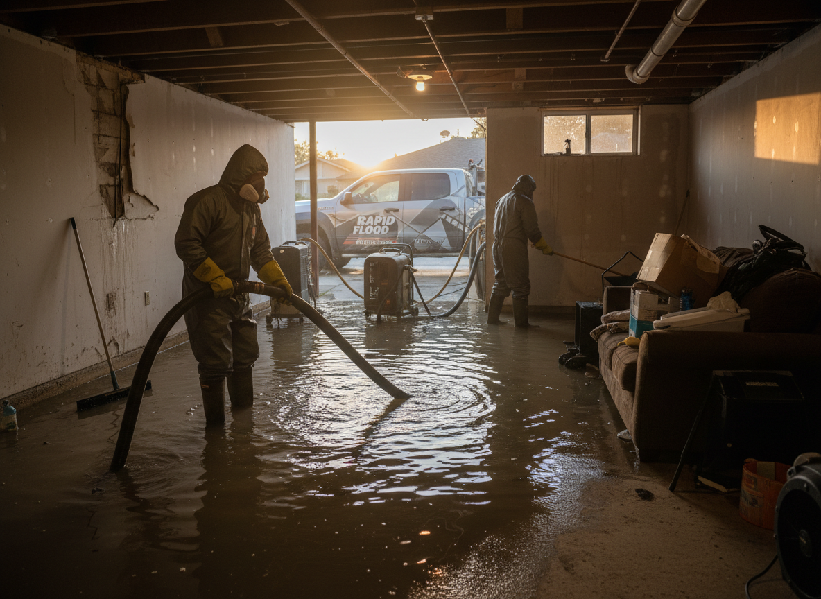 Basement Flood Cleanup in California, Newport Coast