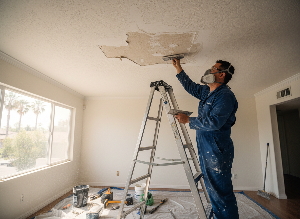 Ceiling Water Damage Repair in California, Newport Coast